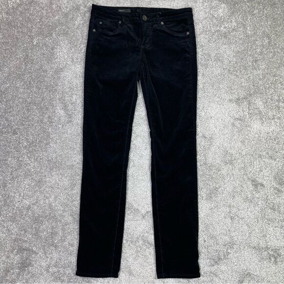 Kut From The Kloth Pants Women's 6 Black Skinny Micro Corduroy Mid-Rise Stretch - Picture 1 of 14